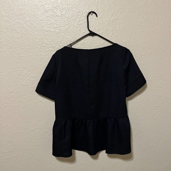 Rachel Comey Short Sleeve Black Peplum Top Size 8 Career - Picture 3 of 4